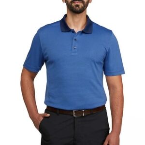 New! Sunice Men's Blue Striped Polo Shirt Size Large Classic Fit Lightweight